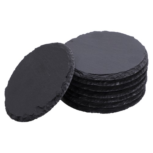 8/12Pcs Stone Coasters Bulk Drink Coffee Bar Drink Coaster Black Home Decor DIY - 第 10/55 張圖片