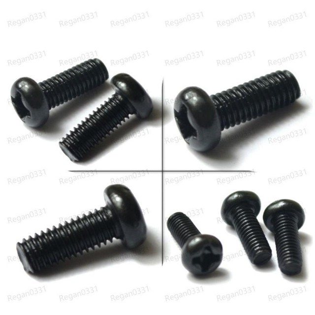 M4 Black Cross Pan Head Machine Screw Assortment Kit 180pcs GB818