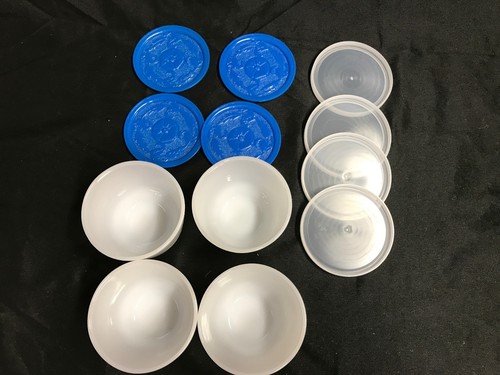 Federal Oven Proof White Milk Glass Lady Michelle ~ (4) Custard / Dessert Bowls - Bild 4 von 9