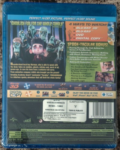 NEW ParaNorman (Blu-ray + 3D + DVD + Digital Copy, 2012, 3-Disc Set) - Picture 2 of 2