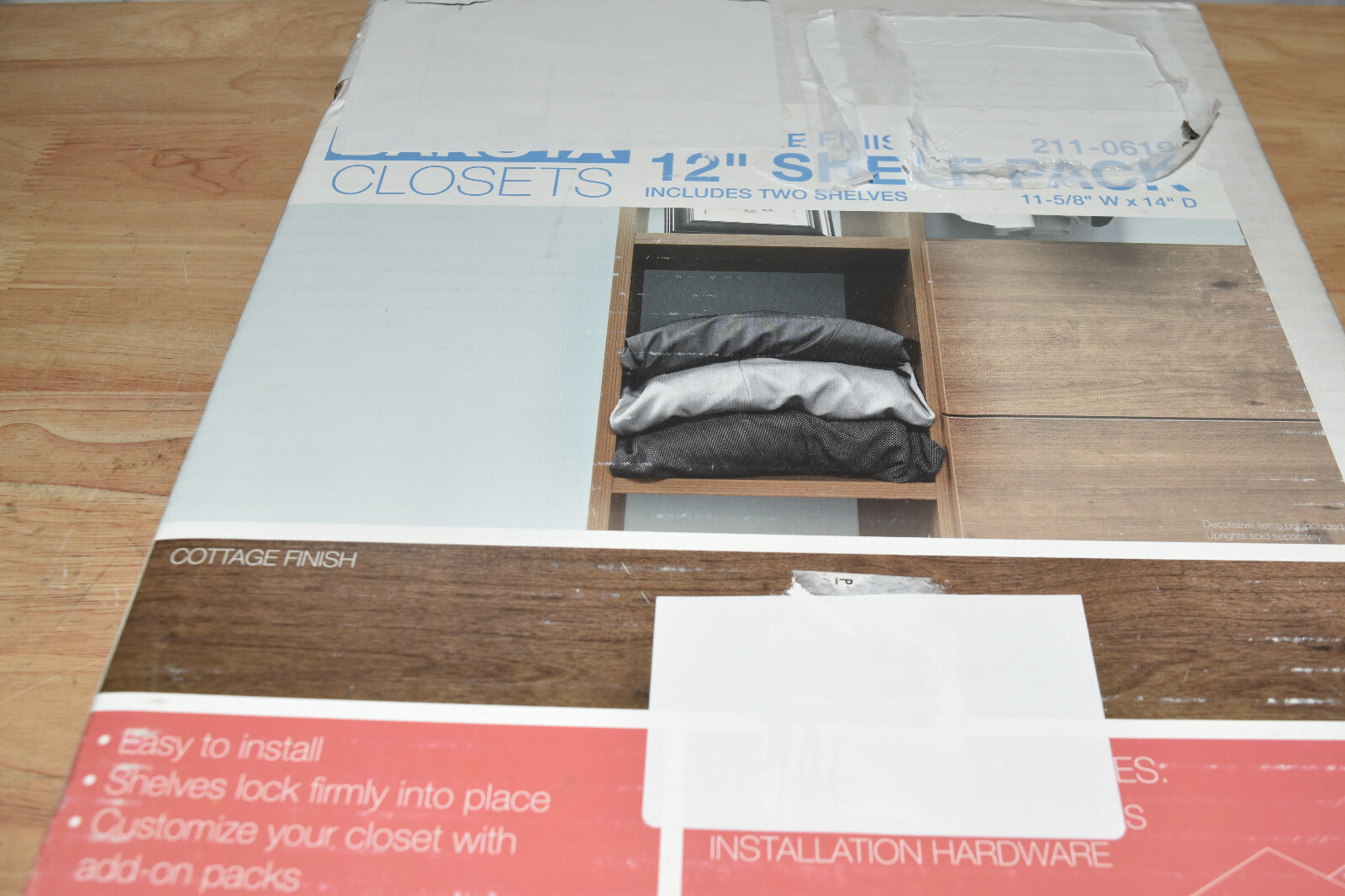 Dakota Closets 12" Shelf PackCottage Finish eBay