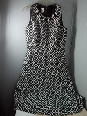 Anne Klein Black and White Print Dress Vintage Classy Business Casual Party  | eBay