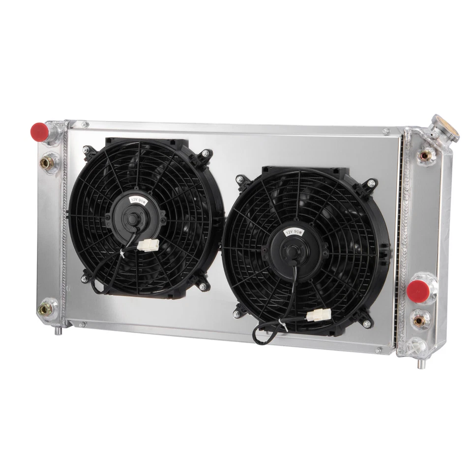 4 Core Radiator+Shroud Fan For 96-05 Chevy S10 Blazer GMC Jimmy 4.3L AT CC1826 Foto 2 de 4