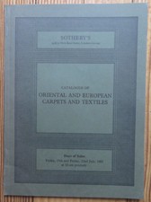 Sotheby's London Auction catalog. Oriental rugs, sale Ahasuerus.  22 July 1983. 