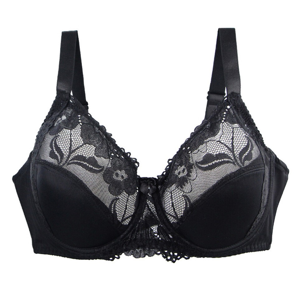 Ladies Lace Plus Size Bra Underwired Lightly Padded Bra Full Cup