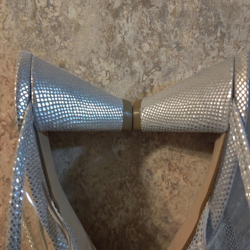 Donald Pliner sandalo slide tacco argento 8,5M donna - Foto 7 di 10