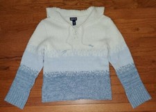 LIMITED TOO Girls sz L/14 Long Sleeve Brushed Knit Sweater Ivory Blues