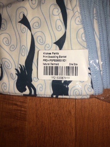 Kickee Pants Bamboo Natural Mermaid Swaddling Blanket Swaddle New - Picture 3 of 5