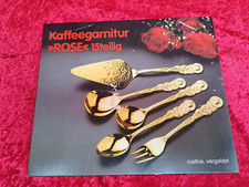 Posate, Servizio Da Caffè Rose, Placcato Oro, 15 Pezzi