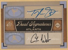 2012 SP SIGNATURE TYLER STOVALL & RYAN WEBER CERTIFIED AUTOGRAPH #ATL8