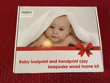 NEW BABY FOOTPRINT  HANDPRINT CLAY KEEPSAKE WOOD FRAME KIT 