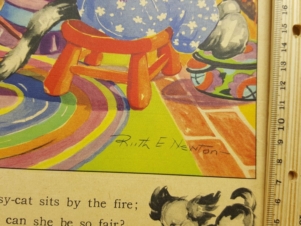 Ruth E Newton Childrens Book Illustrations pages Kittens Cats Mice Set ...