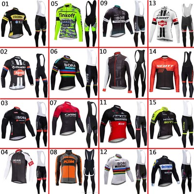 Lang Fahrradbekleidung Sets Herren Atmungsaktiv Rennrad Trikot MTB Fahrrad Hose