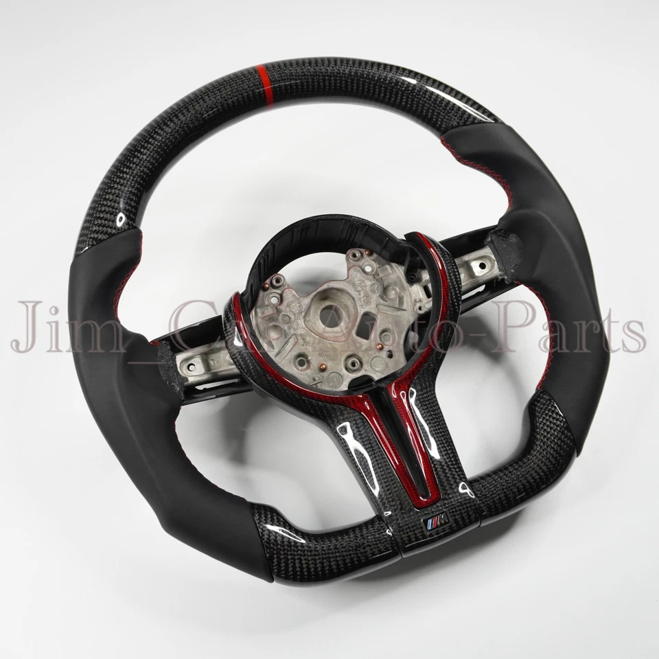 Volante de fibra de carbono napa personalizado apto para BMW F87 M2 F80 M3 F82 M4 M5 Foto 2 de 4