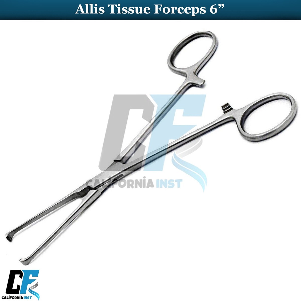 Iris Tissue/Eye Forceps Forceps, Hemostats & Needle Holders 3-Piece Premium Allis Tissue Forceps Set – Locking Clamps, 6 4x5 Teeth, For Dental & Surgical OR Use – O.R. Grade Quality Bulldog Clamp - Foto 5