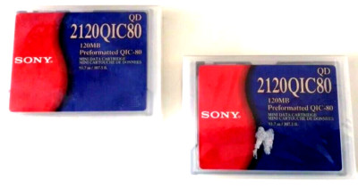 2 PK of VTG Genuine SONY QD2120 QIC-80 120MB Mini Data Cartridges - NEW & SEALED