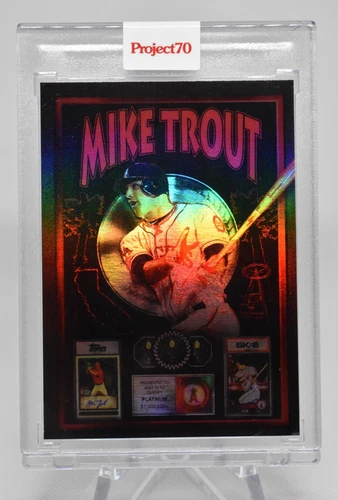 BEAUTIFUL 2021 TOPPS PROJECT 70 MIKE TROUT BY DJ SKEE 1/70 RAINBOW FOIL #410 WOW