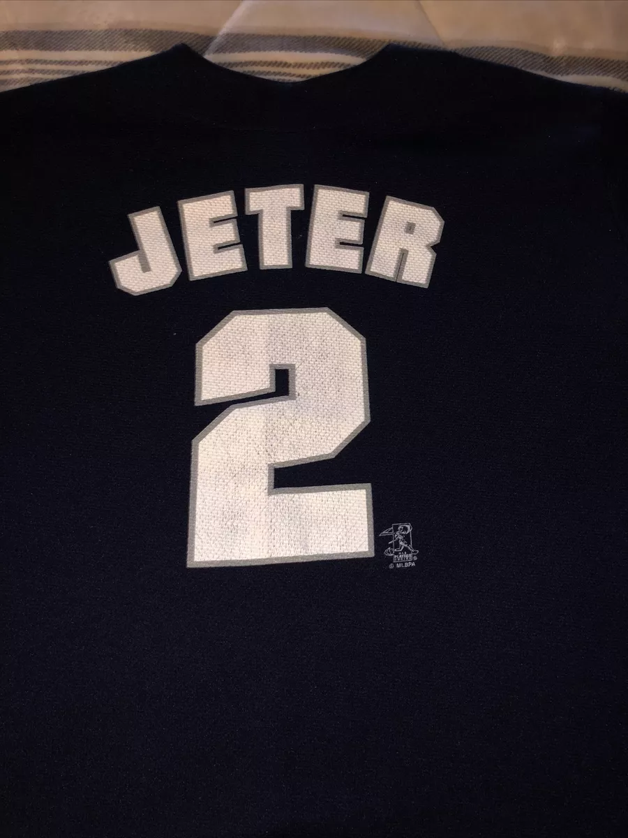 Vintage New York Yankees Derek Jeter Jersey True Fan RARE 2X GENUINE  MERCHANDISE