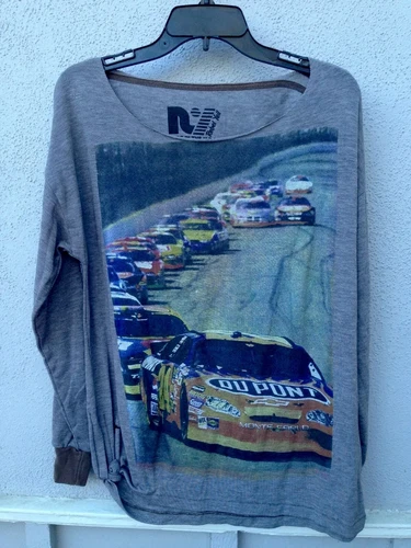 $79 NWT Rebel Yell Brand  Race Car NASCAR Graphic Long Sleeve Oversize XS