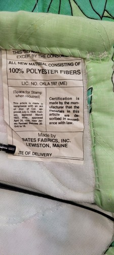 Vintage VTG Bates HYDRANGEA FLORAL Bedspread Comforter Green&Pink 112x115 KING - Picture 7 of 10