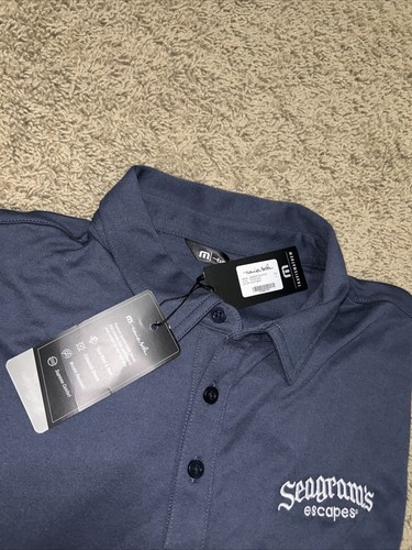 Travis Mathew Oceanside Solid Polo Shirt Blue Nights Large Seagrams Escapes NWT - Picture 5 of 10