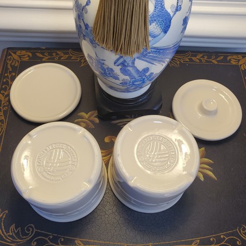 2 Longaberger 1 PINT Crocks Woven Traditions Container Stacking Set Ivory - Picture 23 of 24