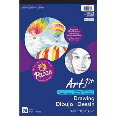 DIXON TICONDEROGA CO PAC4737 Drawing Paper Pad Heavyweight 12'' X 18'' 24 Sheets