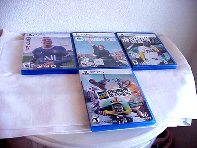 LOT OF 4 PS 5 GAMES:  FIFA22, MADDEN 23, THE SHOW 21, RIDERS REPUBLIC