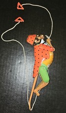 Vintage Tin Lithograph Monkey Climbing Toy Hand Windup Made in China Collectable
