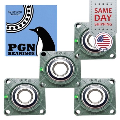 (4) UCF211-32 Solid Base Pillow Block Flange Mounted Bearing 2'' Bore 4 Bolt