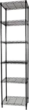 6-Tier Wire Shelving Adjustable Shelves Unit Metal Storage Rack for Laundry Bath