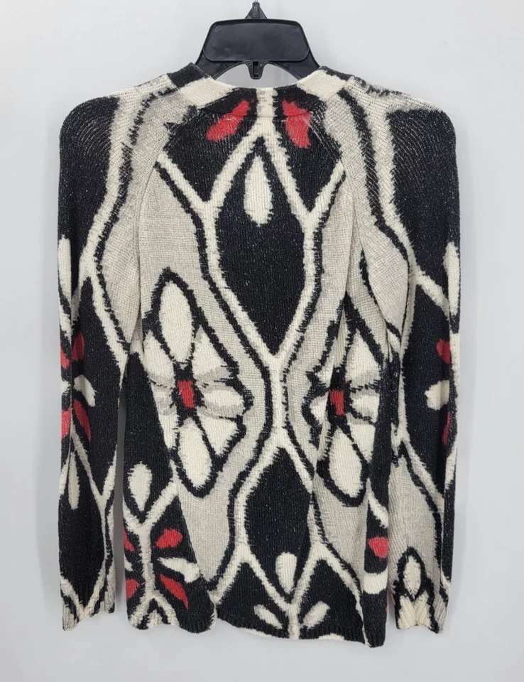 Field and Flower 开衫毛衣女式中号艺术花卉波西米亚轻便 — 第 2/4 张图片