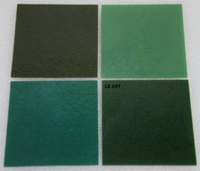 3"x3" OPAQUE GREEN COLORS 0241, 0117, 0145, 0141 BULLSEYE 3mm THICK GLASS 90 COE