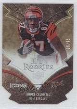 2008 Upper Deck Icons NFL Rookies Gold Die-Cut 26/75 Andre Caldwell #105 7n2