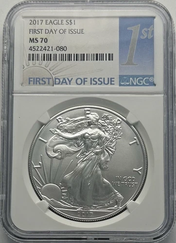 2017 $1 Silver Eagle First Day of Issue MS 70 NGC Certified