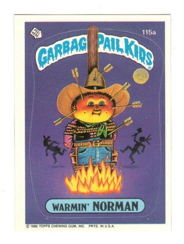 1986 Topps Garbage Pail Kids Series 3 Sticker 115a Warmin' Norman - Picture 1 of 1
