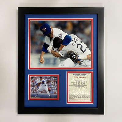 Nolan Ryan- Texas Rangers Legend- Fight Vs. Robin Ventura Collectible | Framed P