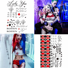 35 Sheets Large-size Halloween Temporary Joker Tattoos, Halloween Fake Scar T...