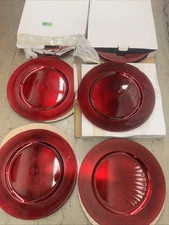 SET 12 Sur La Table RED  Dinner Charger Plates 13” Lacquer