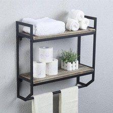 Towel Rack Bathroom Storage Shelves over the Toilet with Towel Bar 100 Bamb