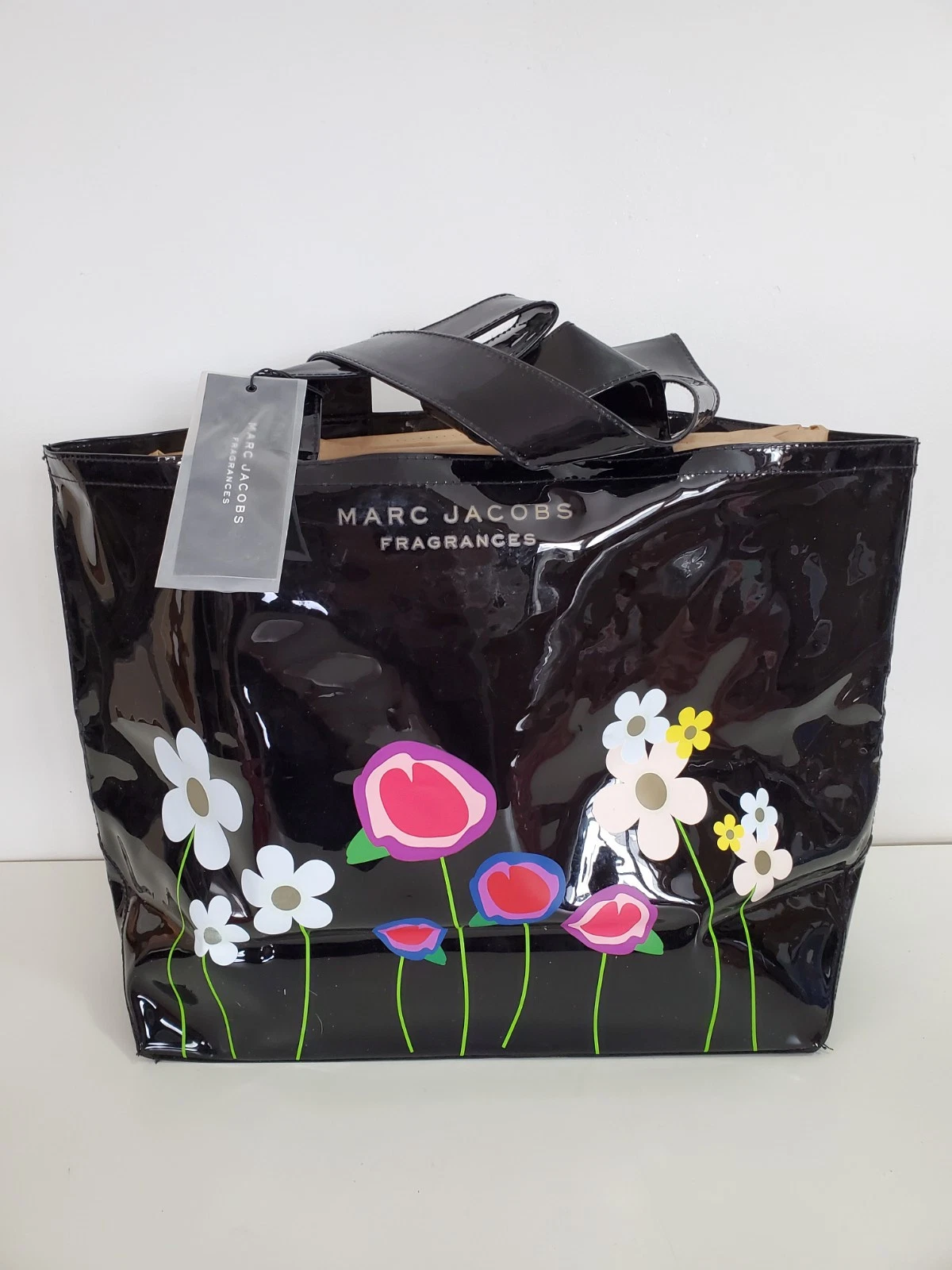 Marc Jacobs Fragrance transparent tote/beach bag size 18" x 12 " New