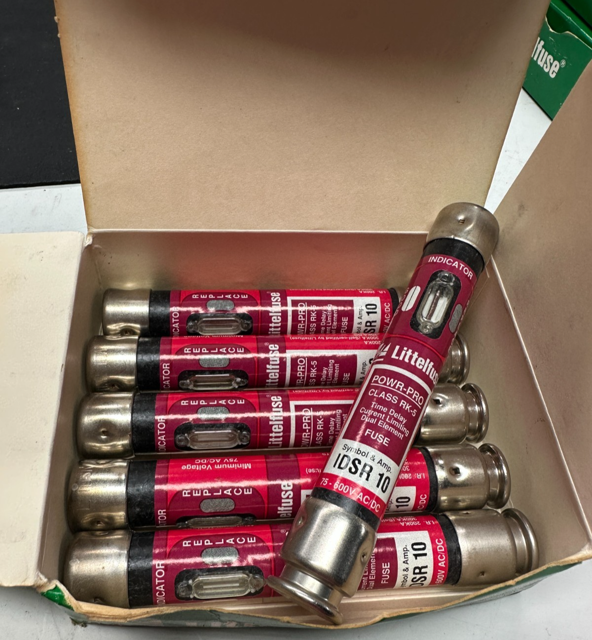 [BOX OF 6] Littelfuse IDSR-10 Time Delay Dual Element Fuse 10A 600V Class RK5