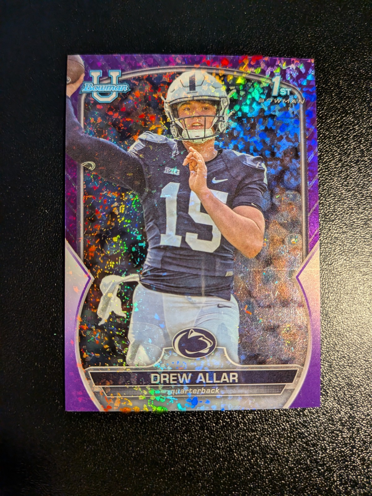 2022 Topps 1st Bowman Chrome Drew Allar Purple Mini Diamond /399 #59