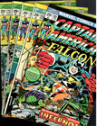 Captain America # 182,183,187,189,191 (5.0) 1975 Marvel Bronze-Age All 25c