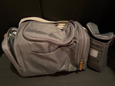 Pottery Barn Kids GRAY DIAPER BAG w/ Bottle Holder Baby Infant Shower Gift NEW