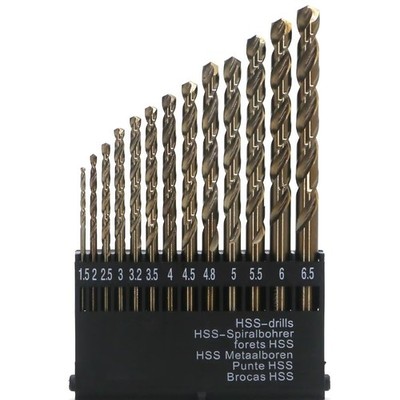 Metric Cobalt Drill Bits Set 1.5-6.5mm 13PCS, M35 high speed steel, high hard...