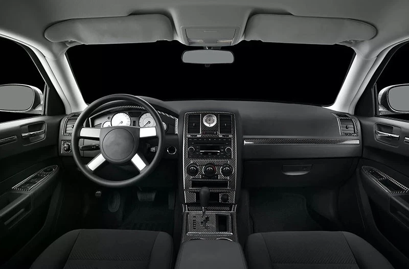 Juego completo de cubierta para decoración interior de coche de fibra de carbono real para Chrysler 300 2008-2010 Foto 4 de 4