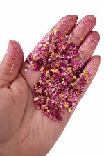 Twinkling Chunky Hex Glitter - Cherry Pop