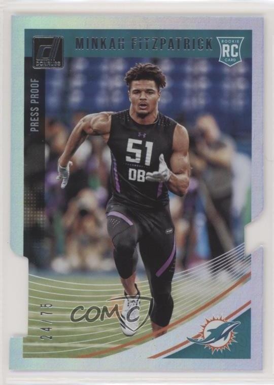 2018 Donruss Press Proof Silver Die-Cut 24/75 Minkah Fitzpatrick Rookie RC 8d4