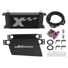 Ölkühler Kit Universal 16 Reihen Aluminium AN10 mit Edelstahl Eckverbinder 3mm